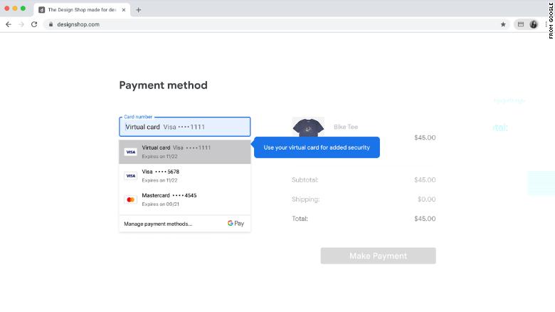 Google&#39;s virtual cards will mask users&#39; credit card information while online shopping. 
